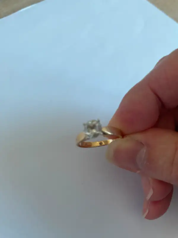 One Carat Moissanite Diamond 10 K Gold Ring62863272563587123