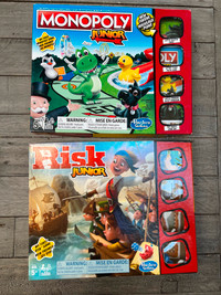 Children's Board Games: Monopoly Jr and Risk Jr Bundle
