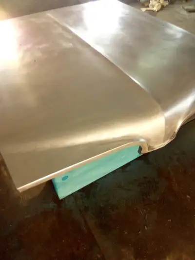Original hood with original scoops, hood needs very little work to make perfect fit ,nice sheet meta...