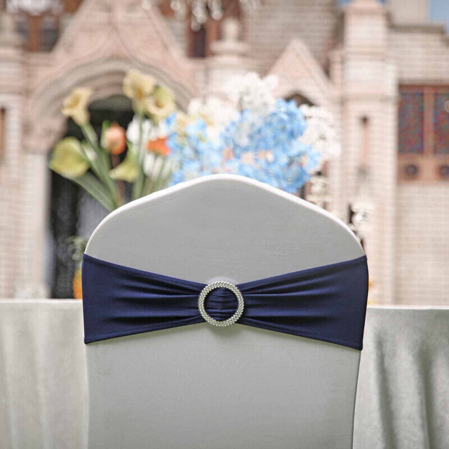 Navy Blue Chair Sashes Bows Elastic Chair Bands -Rentals in Multi-item in Calgary - Image 2