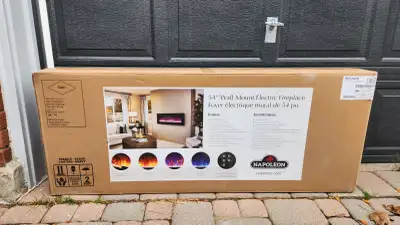 Electric Fireplace – Napoleon 54-Inch Wall Mount with Multi-Color Flame & Adjustable Heat Settings ➔...