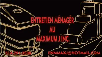 Entretien ménage dans un magasin à St.jerome vendredi et samedi, avoir expérience avec zamboni et po...