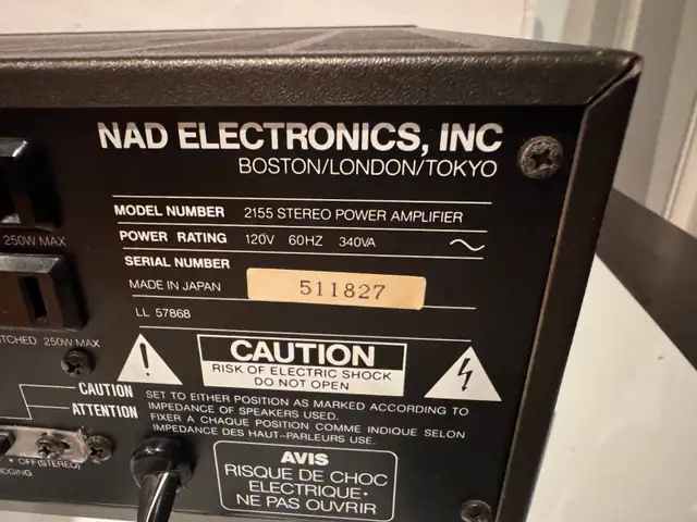 Vintage NAD 2155 Stereo Power Amplifier Excellent, Like New in Stereo Systems & Home Theatre in City of Toronto - Image 8