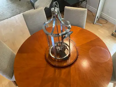 Modern , chrome and glass Chandelier, View more