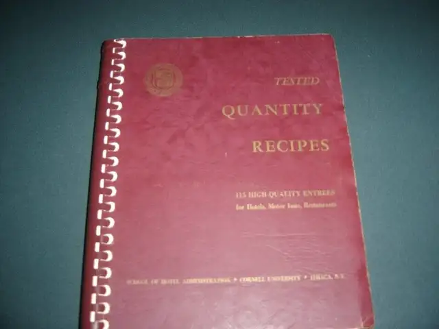 Collectible Cookbook-Quantity Recipes-Cornell University