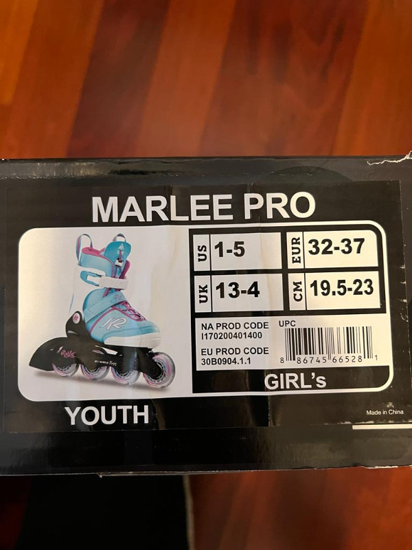 K2 Skate Marlee Pro, Blue, US 1-5 (Like new) in Skates & Blades in Calgary - Image 2