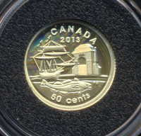 2013 Proof 50-Cent 'Louisbourg' 1/25 oz Gold .9999 Fine