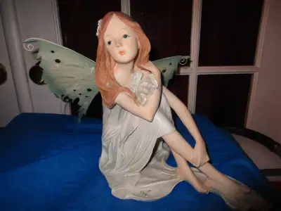 ange en porcelaine peinte et ailes métal A-1  rare exclusif !!, View more