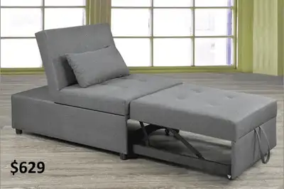 CANADIAN MADE TRANSFORMABLE OTTOMAN/CHAIR/BED, View more