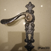 Vintage Door Handle - Main Entrance Door, Hammered Wrought Iron