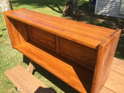 Solid oak headboard and frame, View more