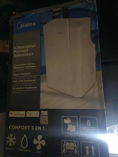 CLIMATISEUR PORTATIF SILENCIEUX MIDEA BRAND NEW 300$, View more