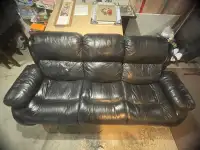  Leather reclining sofa in great shape 