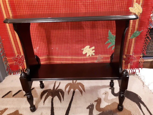 Restored SMALL Antique Wood Console Table by John Mundell 2-Tier in Other in Mississauga / Peel Region - Image 4