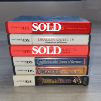 Castlevania and Dragon Quest games for Nintendo DS.