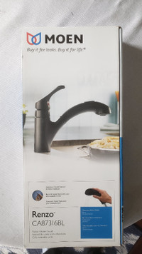 Moen Renzo Kitchen Faucet in Black--New