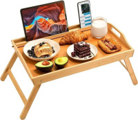 Bamboo Bed Tray Table, Large Breakfast Tray - 21.7