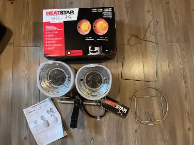 Double sunflower propane heater new, View more