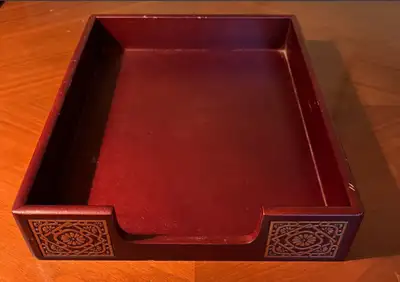 Vintage Wooden Desk Paper Box, View more