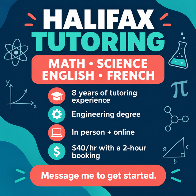 Math, Science, English & French Tutor | Halifax