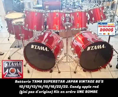 TAXES INCLUSES - Batterie TAMA SUPERSTAR JAPAN VINTAGE 80'S, View more