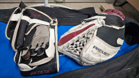 Hockey goalie CCM Premier blocker and glove