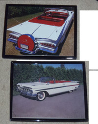 Pair of 1959 CHEVY photos glass framed '59 Chevrolet 2/$20