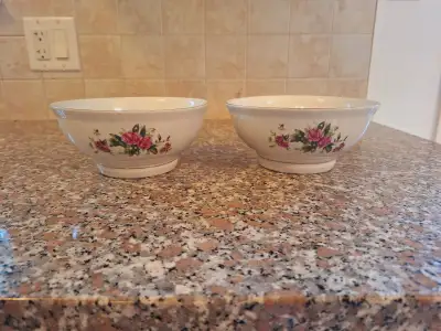 A Set of 2 Porcelain Bowls,  New.  Flower Style. Diameter 7", View more