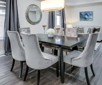 Black dining table, View more