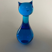 Eneryda Sweden Blue Glass Cat