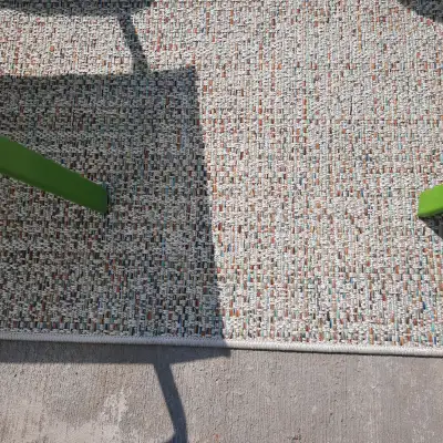 Chairs are lime green in excllent condition. Carpet was purchased this spring. Carpet is 5x7.