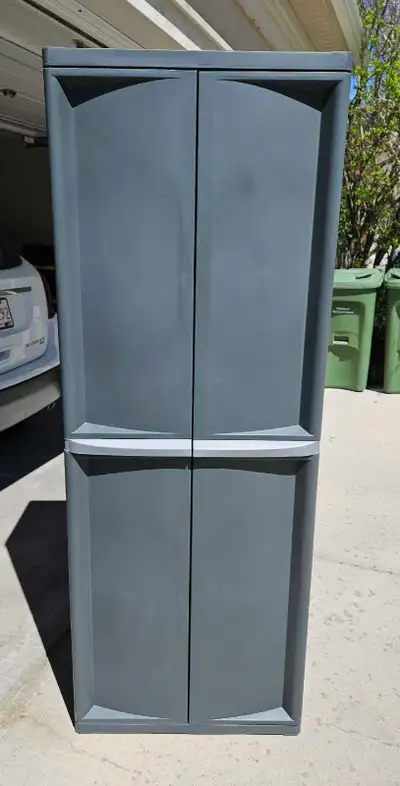 Like new condition Sterilite Adjustable 4-Shelf Storage Cabinet With Doors. Purchased new a year ago...