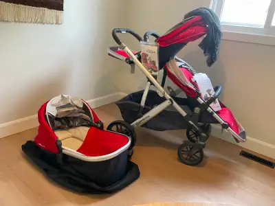 UPPAbaby Vista Double Stroller with Bassinet and Accessories, View more