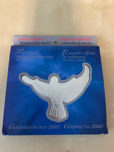 Limited Edition Canada Post Official Millennium Keepsake Stamps and Coin, 1999-2000, $20.00 cash and...