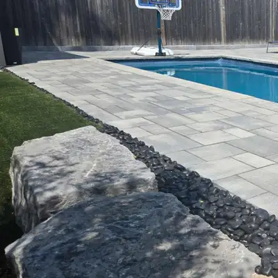 New Interlock paver stones installed