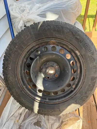 Winter tires on steel rims. 215/65/R17 came off a 2019 VW Tiguan. Rubber has one season left, basica...