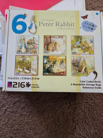 The Original Peter Rabbiy by Beatrix Potter! Such lovely children's tales! This is a set of 6 puzzle...