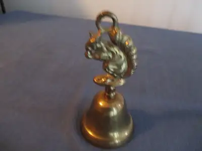 VINTAGE BRASS BELL WITH SQUIRREL HANDLE-1980'S-COLLECTIBLE!, View more