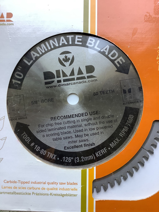 Dimar 10” MELAMINE SAW BLADE in Power Tools in Brantford - Image 2