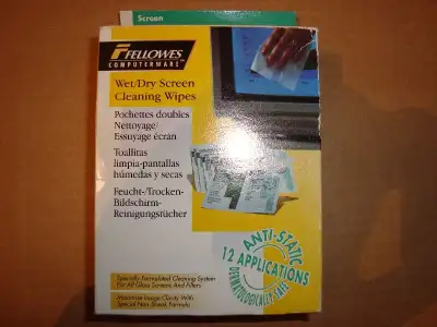 Monitor, tablet, phone cleaning wipesWet and Dry Screen Cleaning, View more