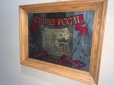 Vintage Chivas Regal Whiskey bar sign mirror excellent condition, View more