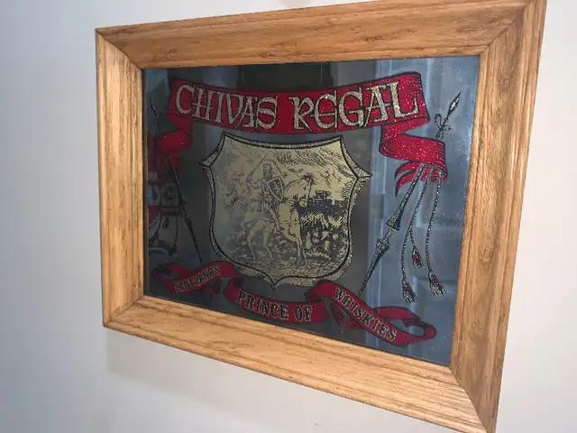 Vintage Chivas Regal Whiskey bar sign mirror excellent condition in Arts & Collectibles in Calgary - Image 2