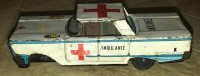 Tin Litho Ambulance Car Vintage 6.25" Missing front wheels