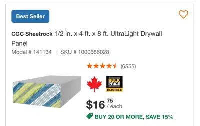 FREE - Drywall sheet (4x8’, 1/2 inch), View more