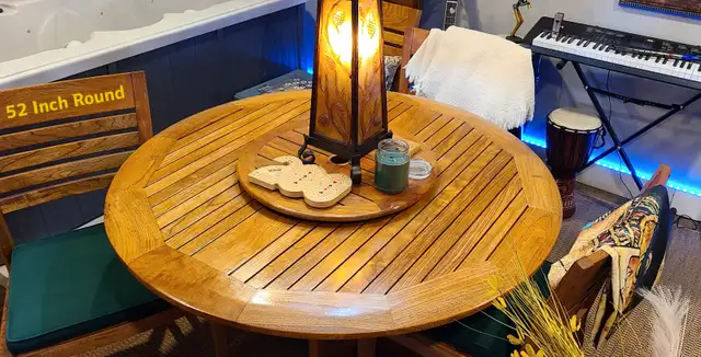 Authentic Rockwood teak dining set with 4 chairs in Dining Tables & Sets in Moncton - Image 3