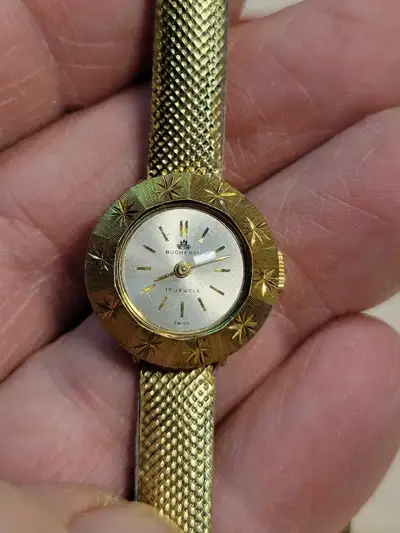 Bucherer ladies 17 j watch with interchangeable bezel ls & strap, View more