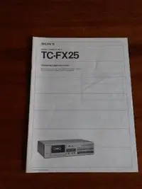 Sony TC-FX25 Cassette Deck Manual