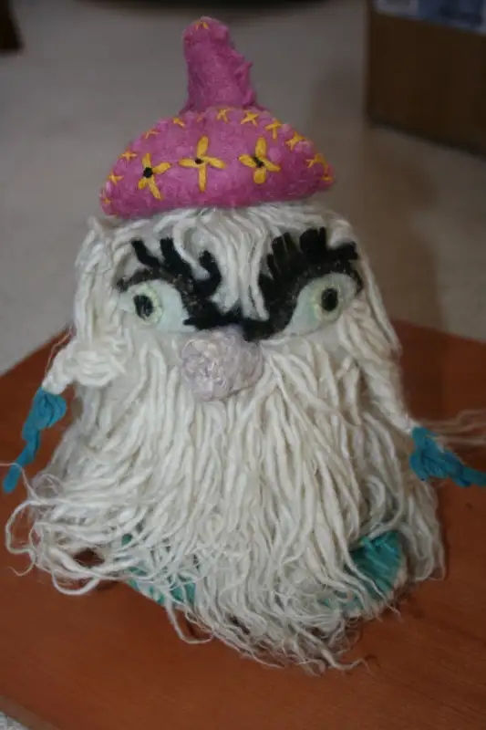 COUSIN IT has a WIFE! She's a STUFFED TOY Made in GREECE 1960'S