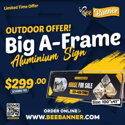 Big A-Frame Aluminium Sign – Outdoor Offer, View more