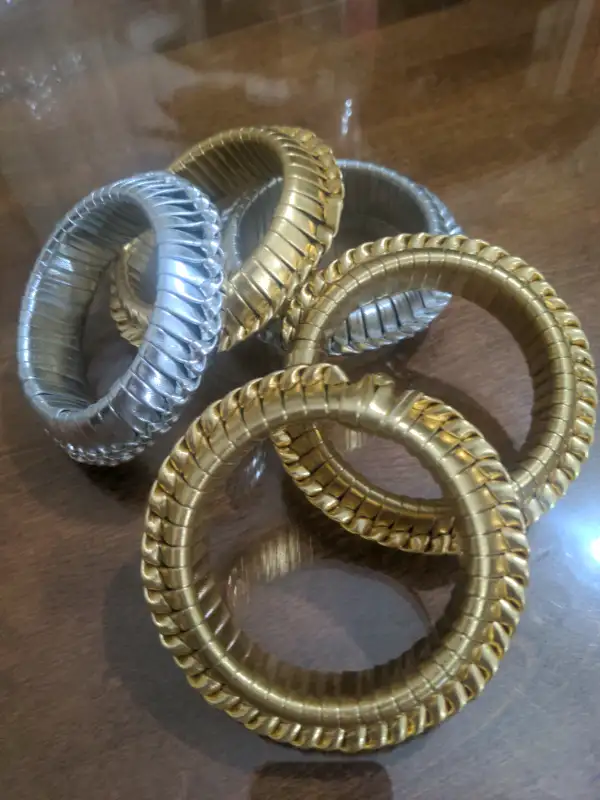3 Leather bangles 1 silver 2 gold in Jewellery & Watches in City of Toronto - Image 2